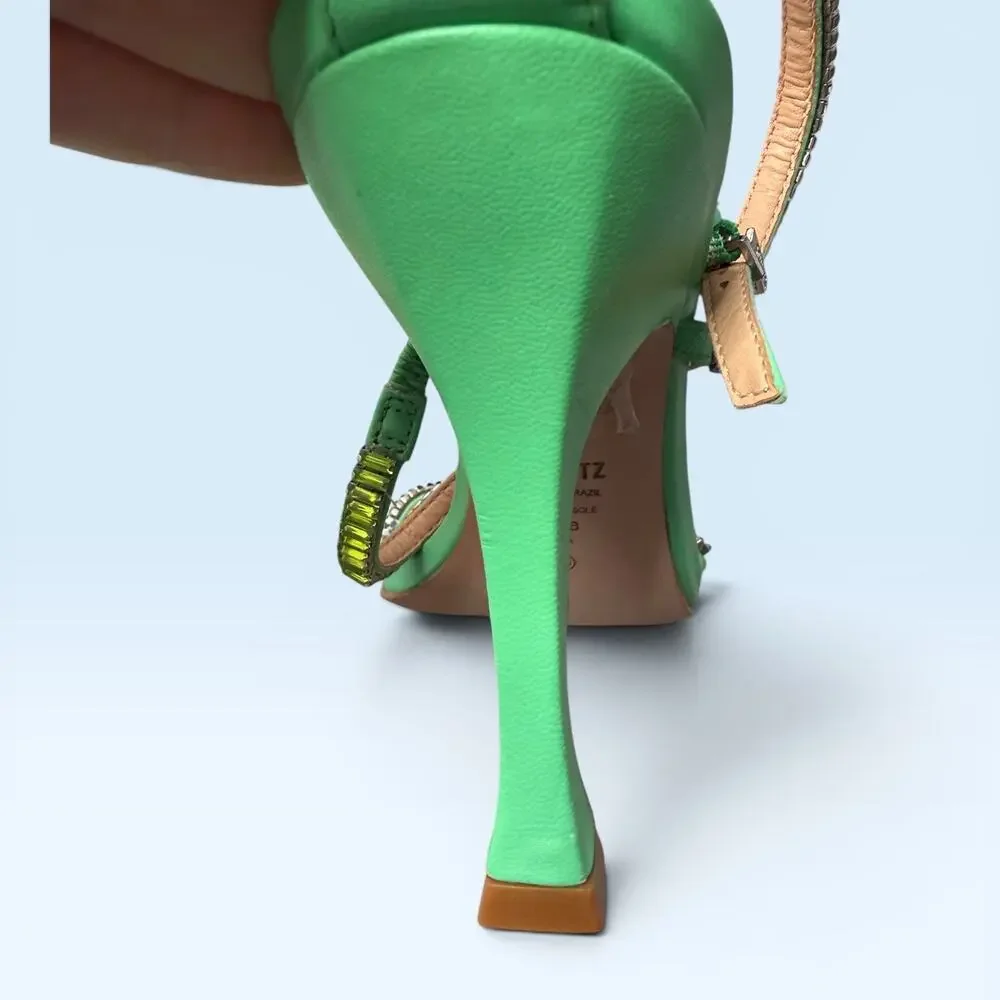 SCHUTZ green leather